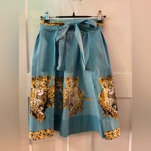 Girls Blue Cheetah Kitchen Apron